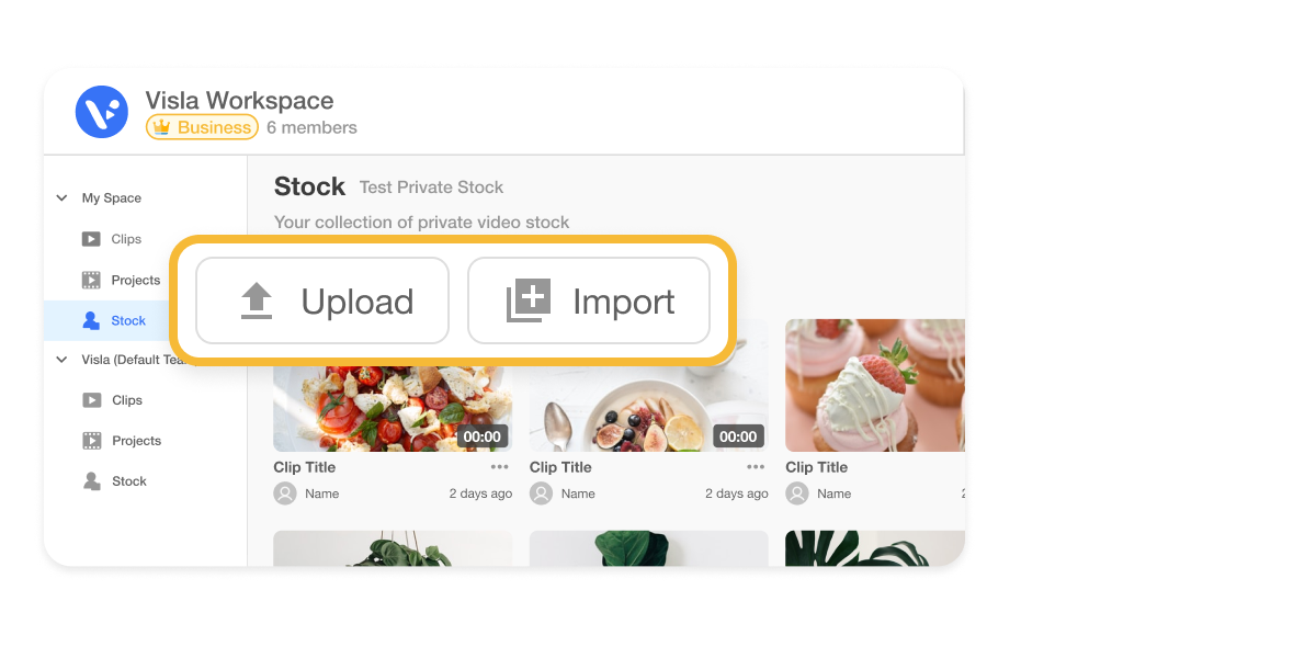 Enhance your team's video creation with Visla's Private Stock libraries for Teamspaces. Each Teamspace has its own Private Stock library, aligned with your current Teamspace, ensuring organized and accessible assets for Collaborative Video Editing, allowing your team to quickly create high-quality videos.